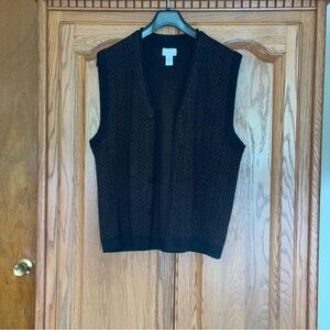 Outline Brown Knit Sweater Vest